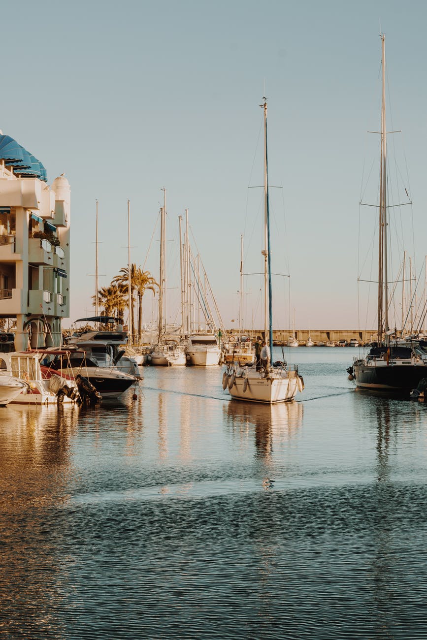 white sail boat on sea